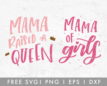 FREE Mama Girls Lettering SVG Cut File for Cricut, Cameo Silhouette | Free SVG Cut File