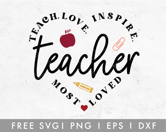 FREE Teacher Love Inspire SVG