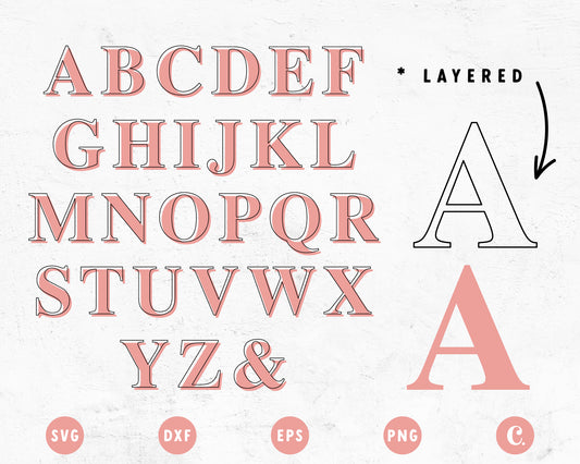 Letter With Outline Serif Version SVG