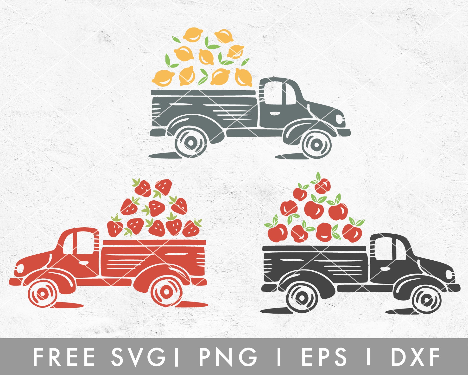 FREE Vintage Truck SVG | Fruit Farm Cut File for Cricut, Cameo Silhouette | Free SVG Cut File