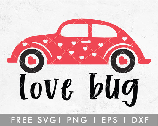 Love Bug SVG Cut File for Cricut, Cameo Silhouette | Free SVG Valentine's Day