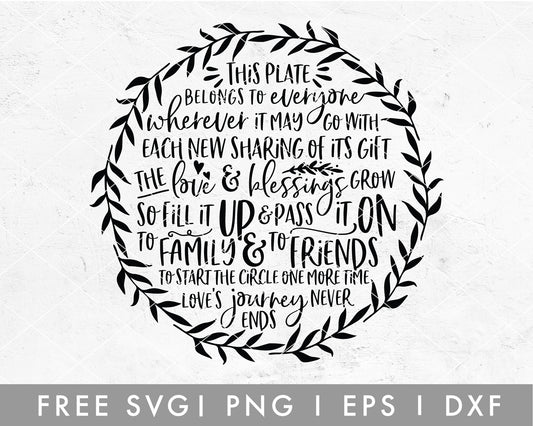 FREE Giving Plate SVG Cut File for Cricut, Cameo Silhouette for Thanksgiving
