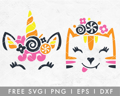 FREE Candy Unicorn SVG Cut File for Cricut, Cameo Silhouette  | Unicorn SVG Cut File for Kids