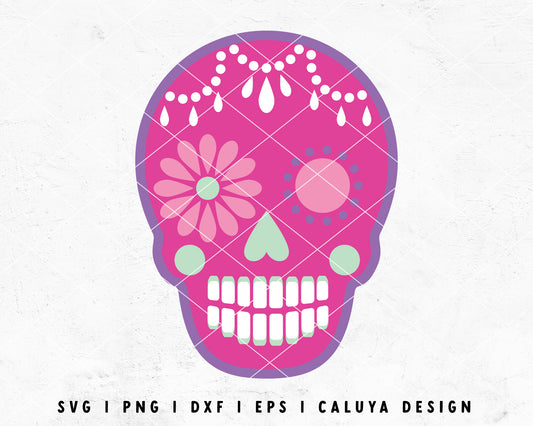 FREE Sugar Skull SVG | Skeleton SVG Cut File for Cricut, Cameo Silhouette | Free SVG Cut File
