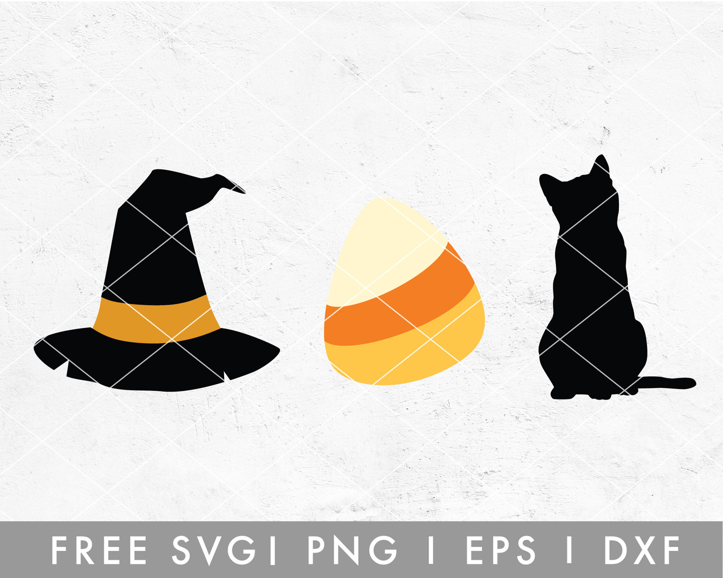 FREE Witch Hat, Candy Corn & Cat SVG Cut File for Cricut, Cameo Silhouette