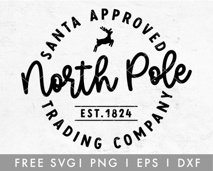 Free North Pole Trading Co SVG Cut File For Cricut, Cameo Silhouette | Free Christmas SVG Cutting File 