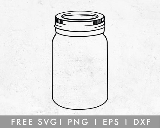 FREE Blank Mason Jar SVG Cut File for Cricut, Cameo Silhouette | Free SVG Cut File