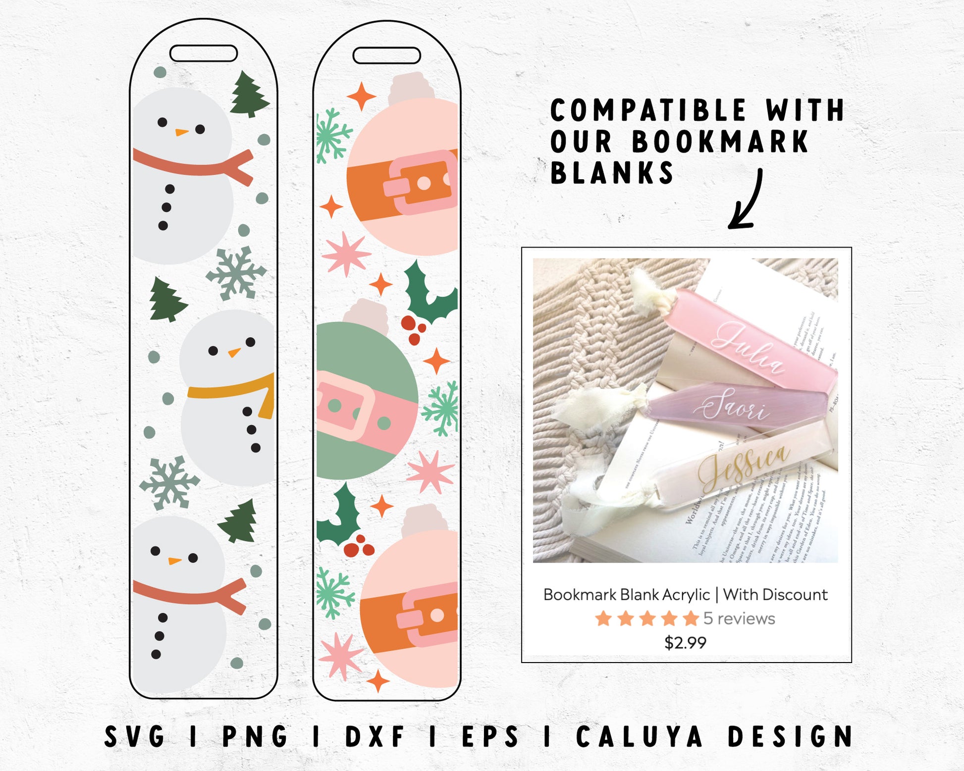 FREE Snowman Bookmark SVG | Ornament Bookmark SVG 