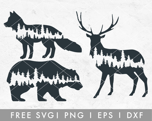 FREE FREE Animal SVG | Forest Cut File for Cricut, Cameo Silhouette | Free SVG Cut File