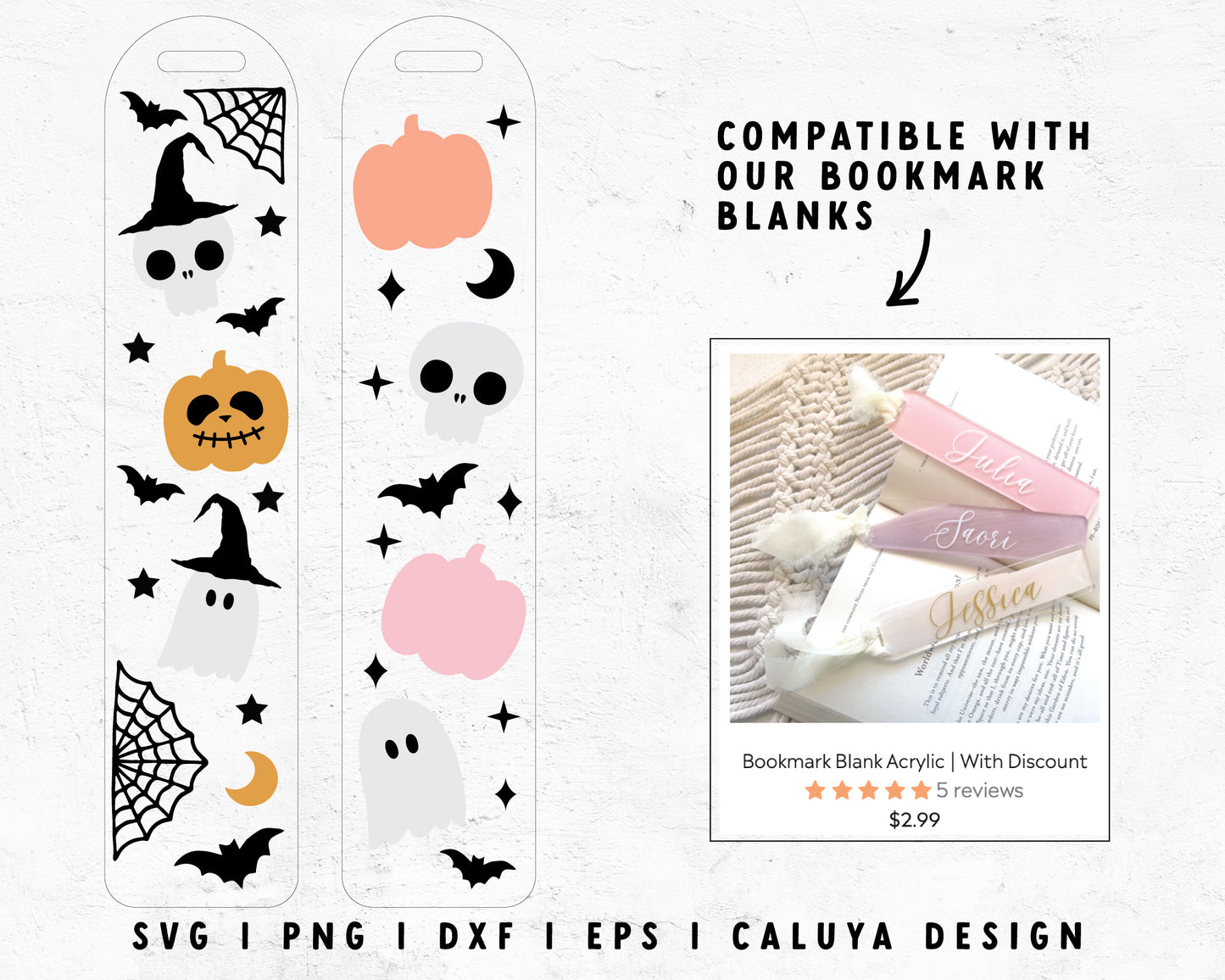 Bookmark Template SVG  Witch Ghost SVG – Caluya Design