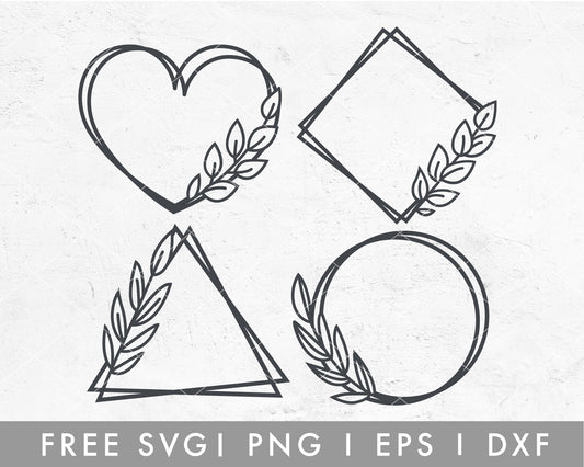 FREE Minimal Leaf Frame SVG Cut File for Cricut, Cameo Silhouette | Free SVG, PNG, Vector