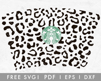 FREE FREE Starbucks Wrap SVG | Leopard Print SVG Cut File for Cricut, Cameo Silhouette | Free SVG Cut File