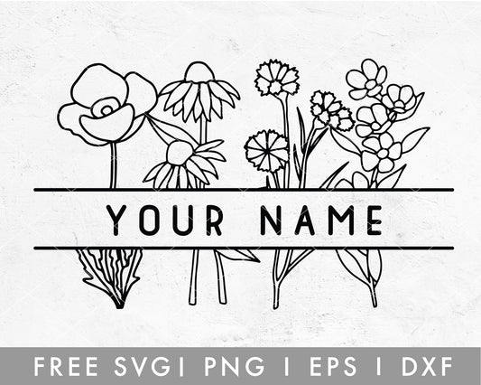 FREE Wildflower Monogram SVG
