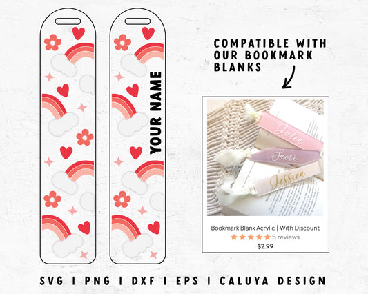 FREE Rainbow Bookmark Template SVG | Heart Rainbow SVG Cut File for Cricut, Cameo Silhouette | Free SVG Cut File