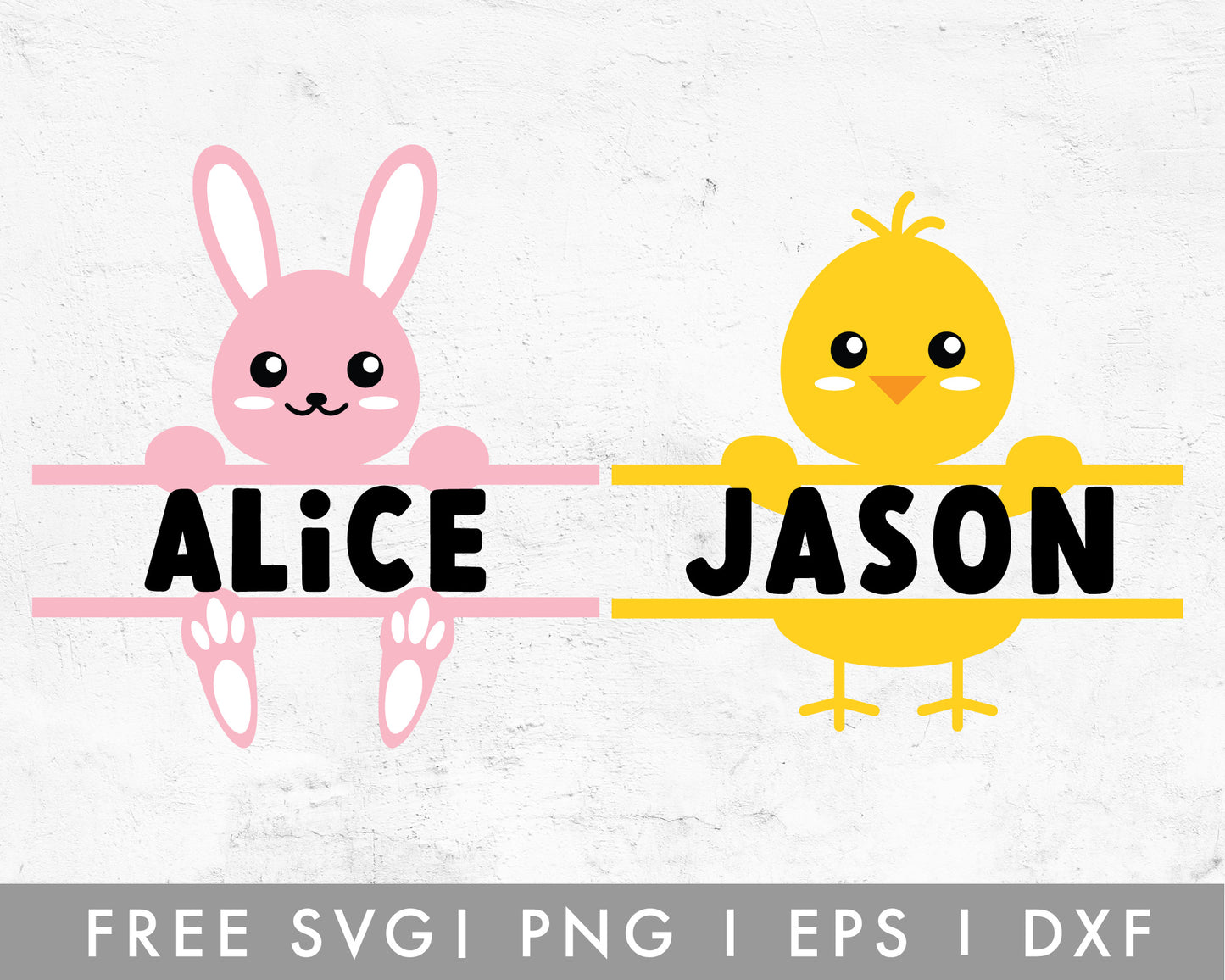 FREE Bunny Chick Monogram SVG Cut File for Cricut, Cameo Silhouette | Free SVG Cut File