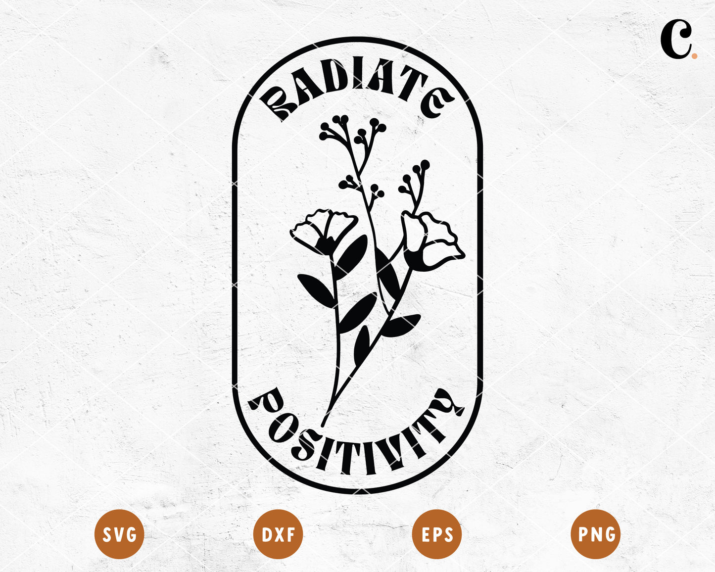 Boho Flower SVG | Radiate Positivity SVG Cut File for Cricut, Cameo Silhouette