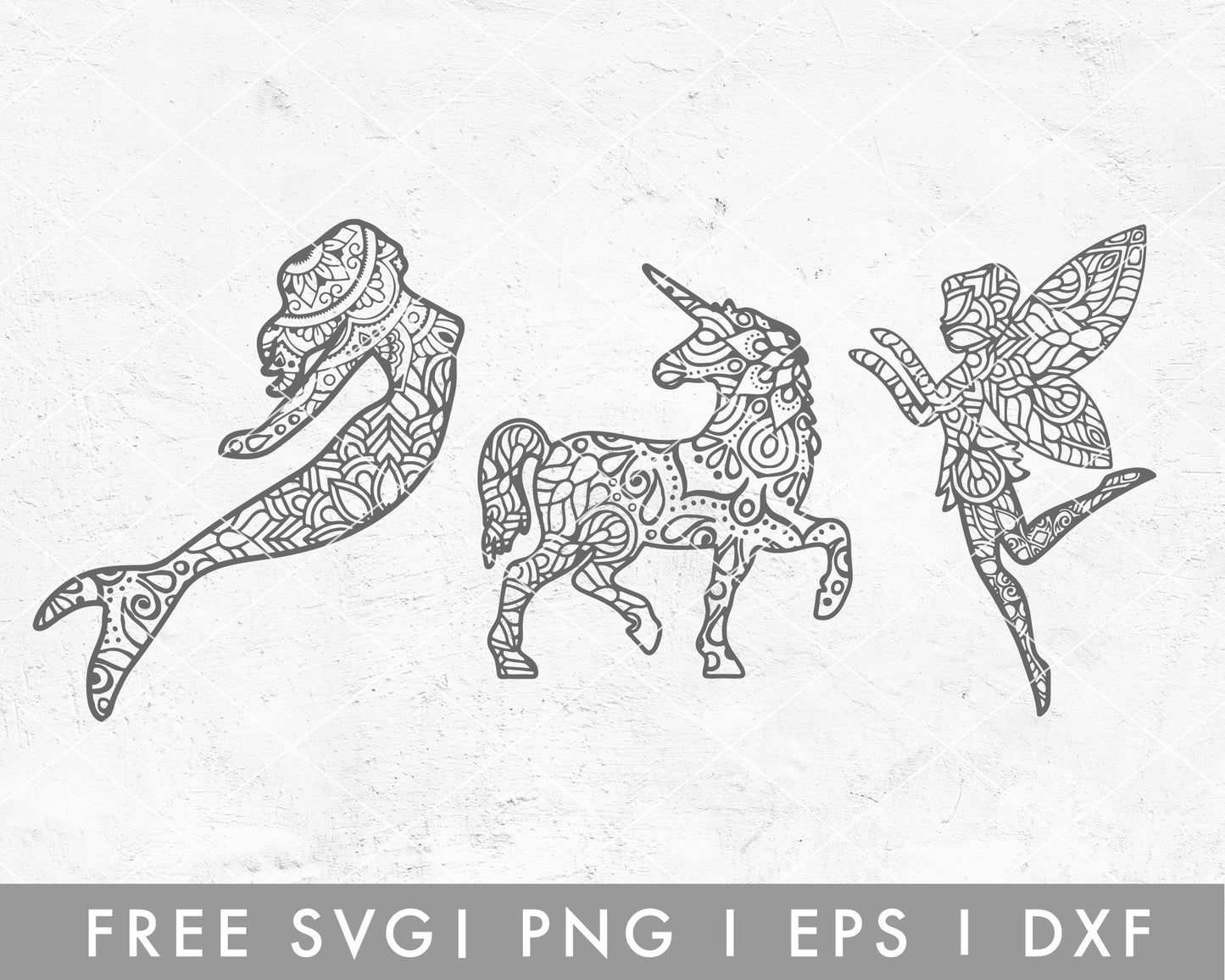 FREE Mandala SVG | Mermaid, Unicorn, Fairy SVG Cut File for Cricut, Cameo Silhouette | Free SVG Cut File