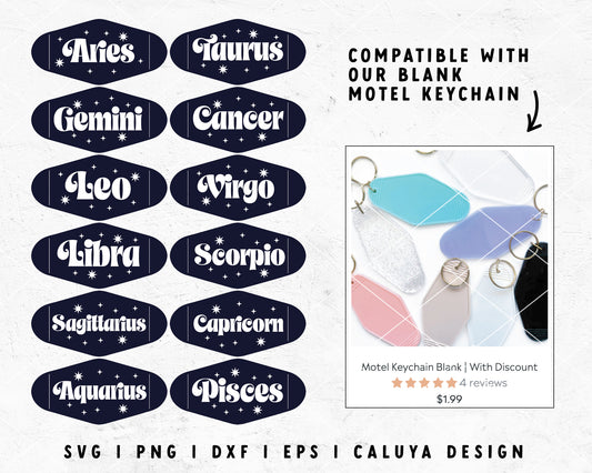 Free Motel Keychain Template SVG | Zodiac SVG