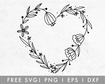 FREE Heart Floral Frame SVG