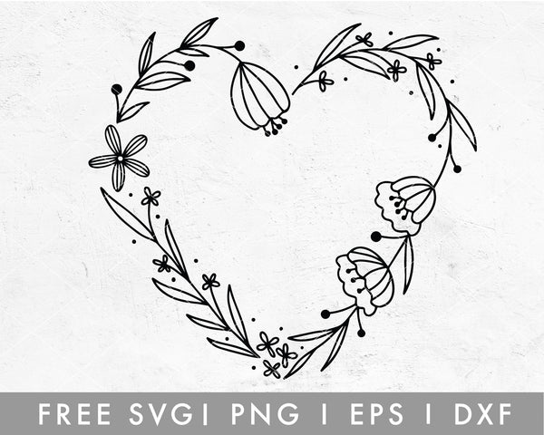 FREE Heart Floral Frame SVG For Cricut, Cameo Silhouette – Caluya Design