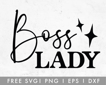 FREE Boss Lady SVG Cut File for Cricut, Cameo Silhouette | Free SVG Cut File