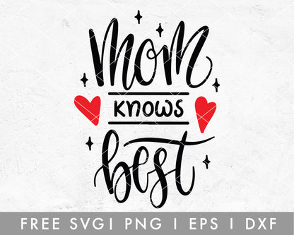 FREE Mom Knows Best SVG Cut File for Cricut, Cameo Silhouette | Free SVG Cut File