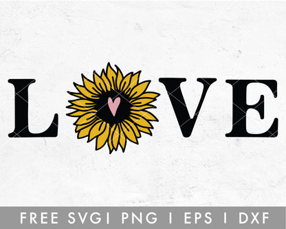 FREE Sunflower Love SVG For Cricut, Cameo Silhouette – Caluya Design