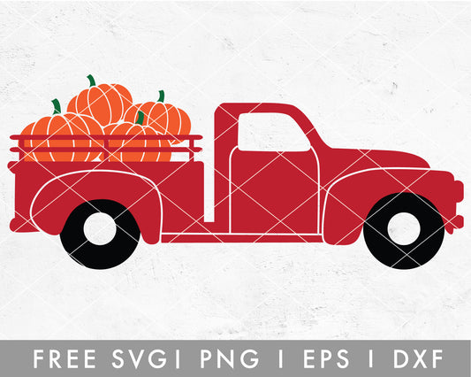 FREE Fall Pumpkin Truck SVG Cut File for Cricut, Cameo Silhouette 