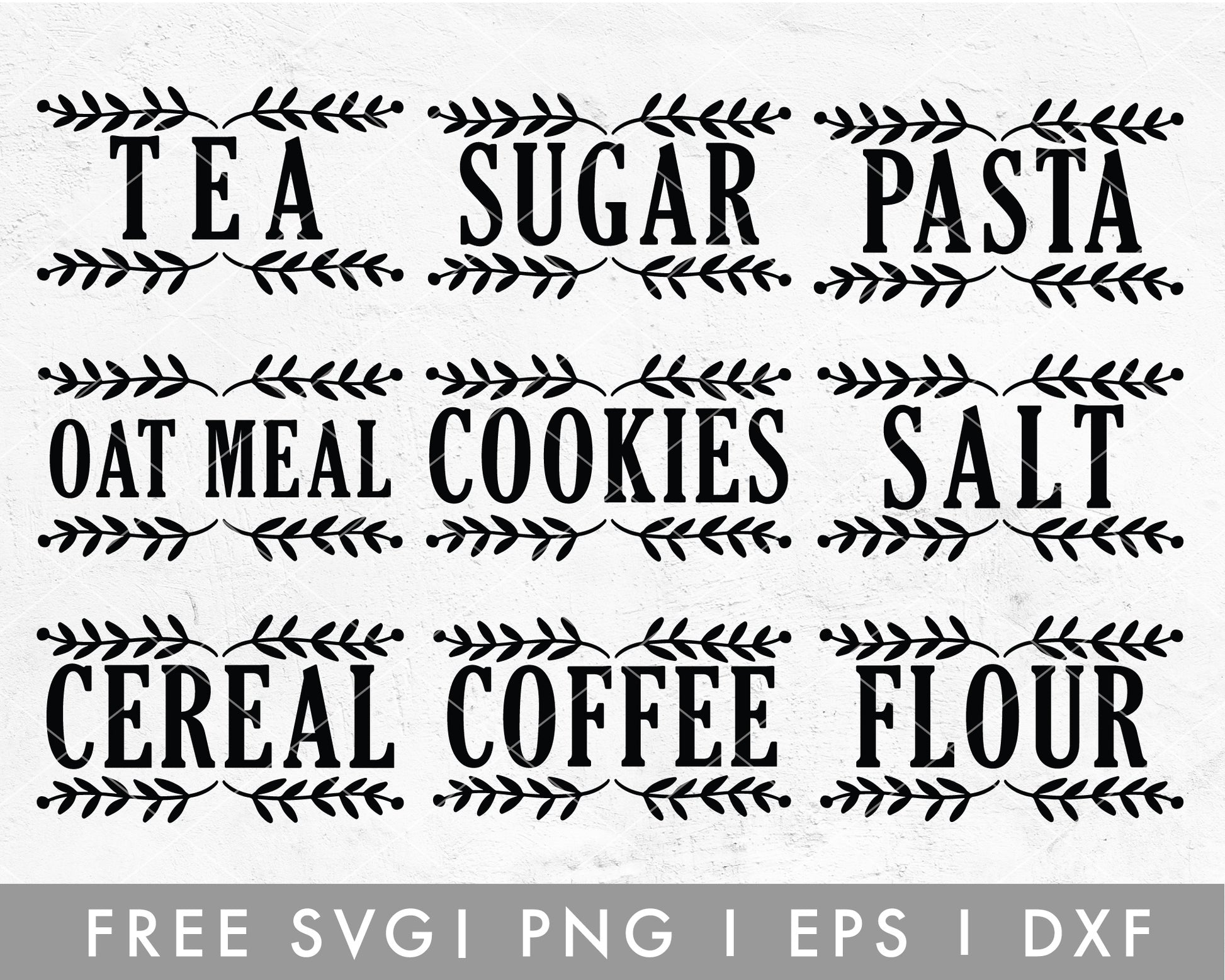 FREE Kitchen Label Bundle SVG Cut File for Cricut, Cameo Silhouette | Free SVG, PNG, Vector