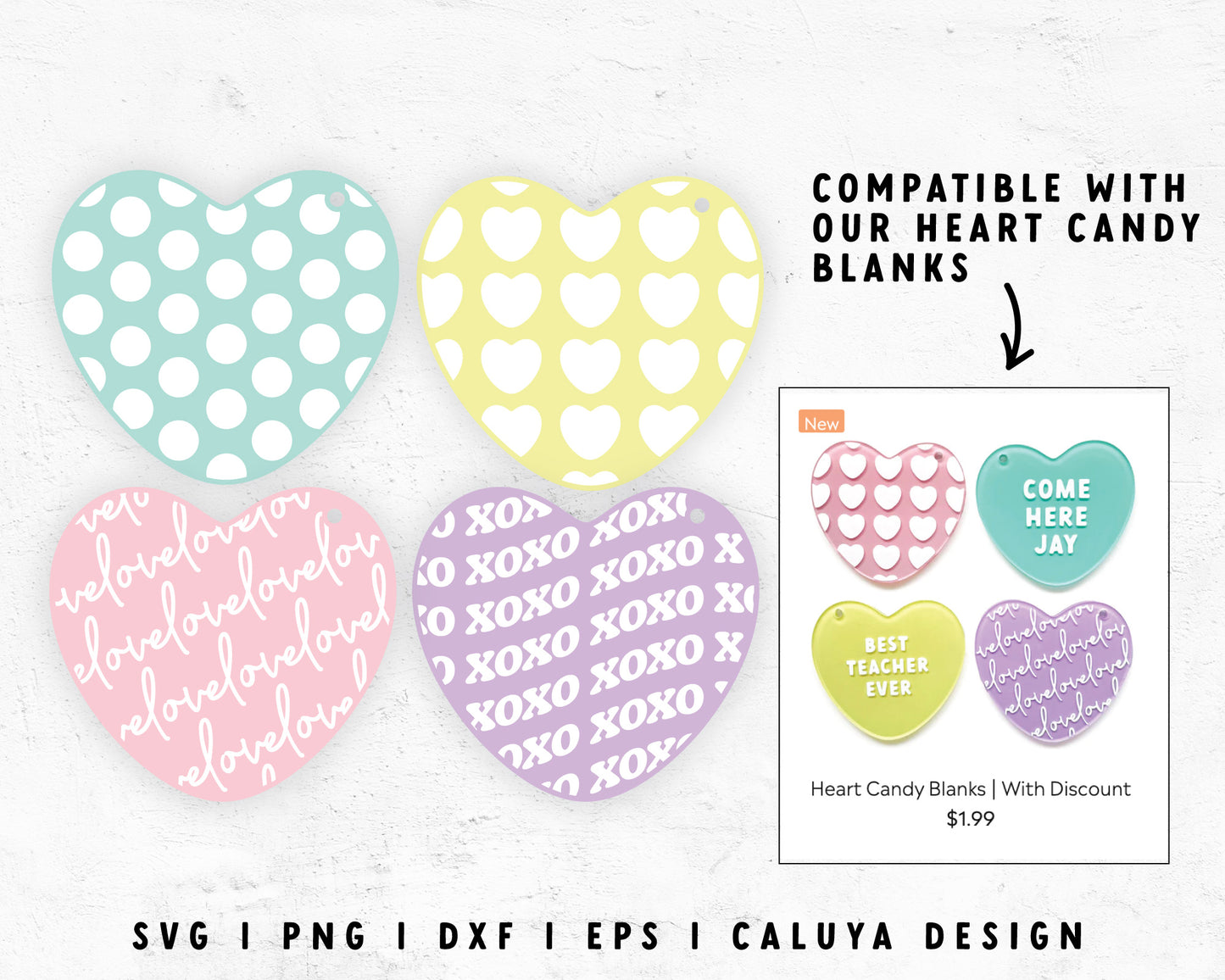 FREE Valentine Heart Blank Template | Heart Candy SVG