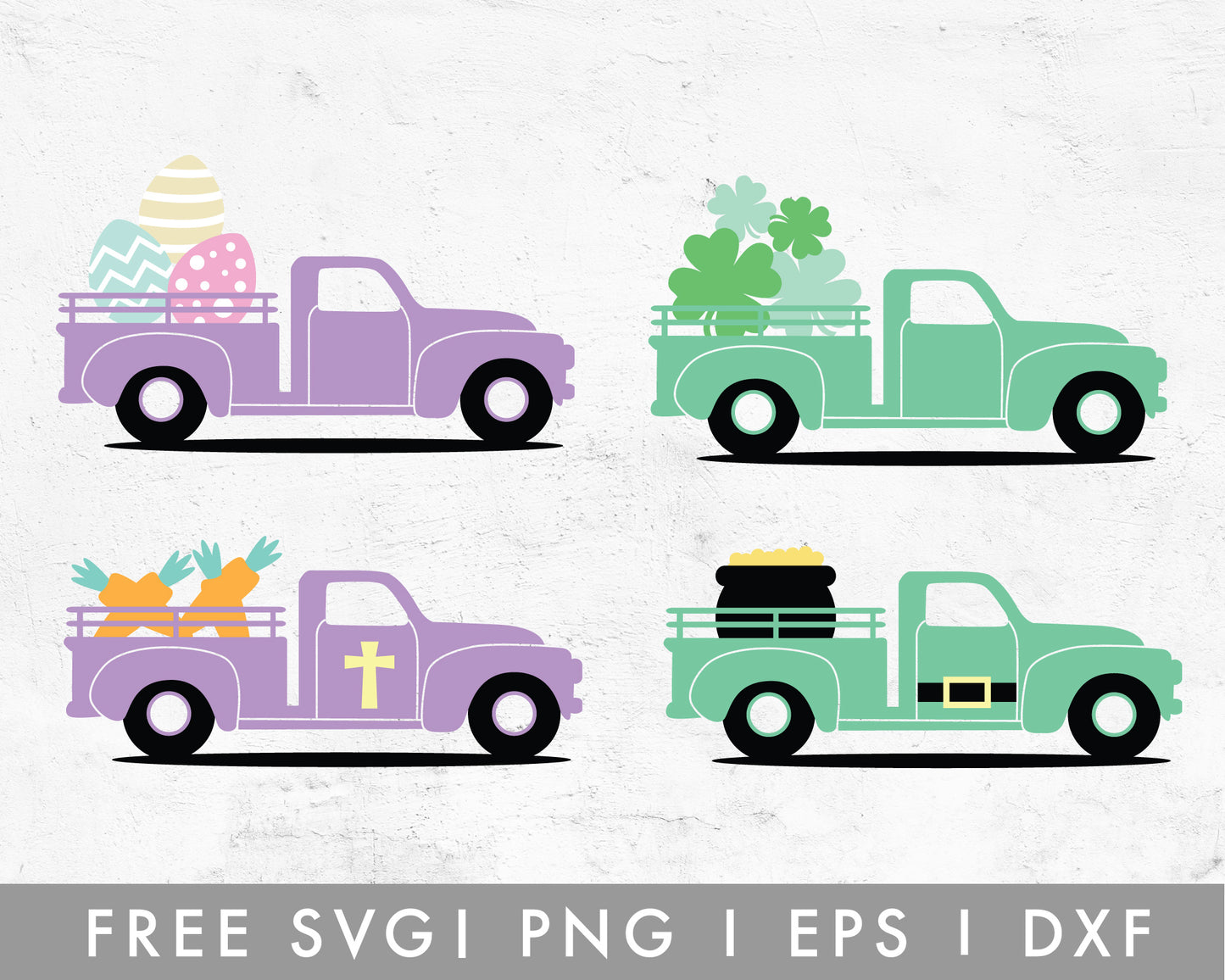 FREE Easter St. Patricks Truck SVG Cut File for Cricut, Cameo Silhouette | Free SVG Cut File