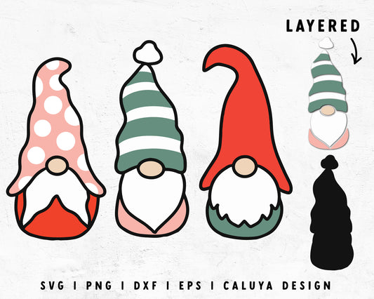 FREE Pastel Christmas Gnome | Layered Gnome SVG Cut File for Cricut, Cameo Silhouette | Free SVG Cut File