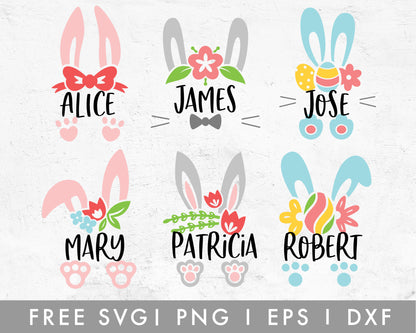 FREE Bunny Kids Split Monogram SVG Cut File for Cricut, Cameo Silhouette | Free SVG Cut File