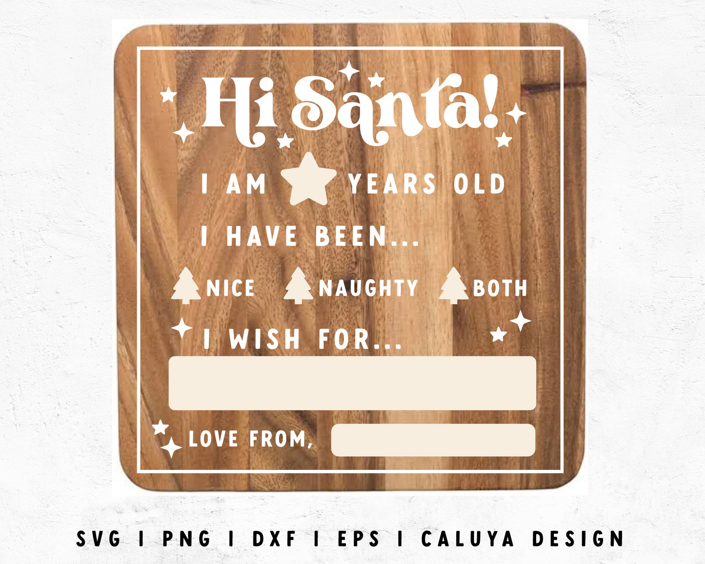 FREE Santa Wish Board SVG | Kids Christmas SVG Cut File for Cricut, Cameo Silhouette | Free SVG Cut File