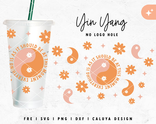 [ Premium ] Yin Yang Starbucks Wrap SVG With No Hole for Logo