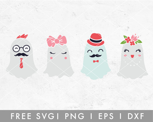 FREE Cute Ghost SVG Cut File for Cricut, Cameo Silhouette | Halloween SVG Cut File for Kids
