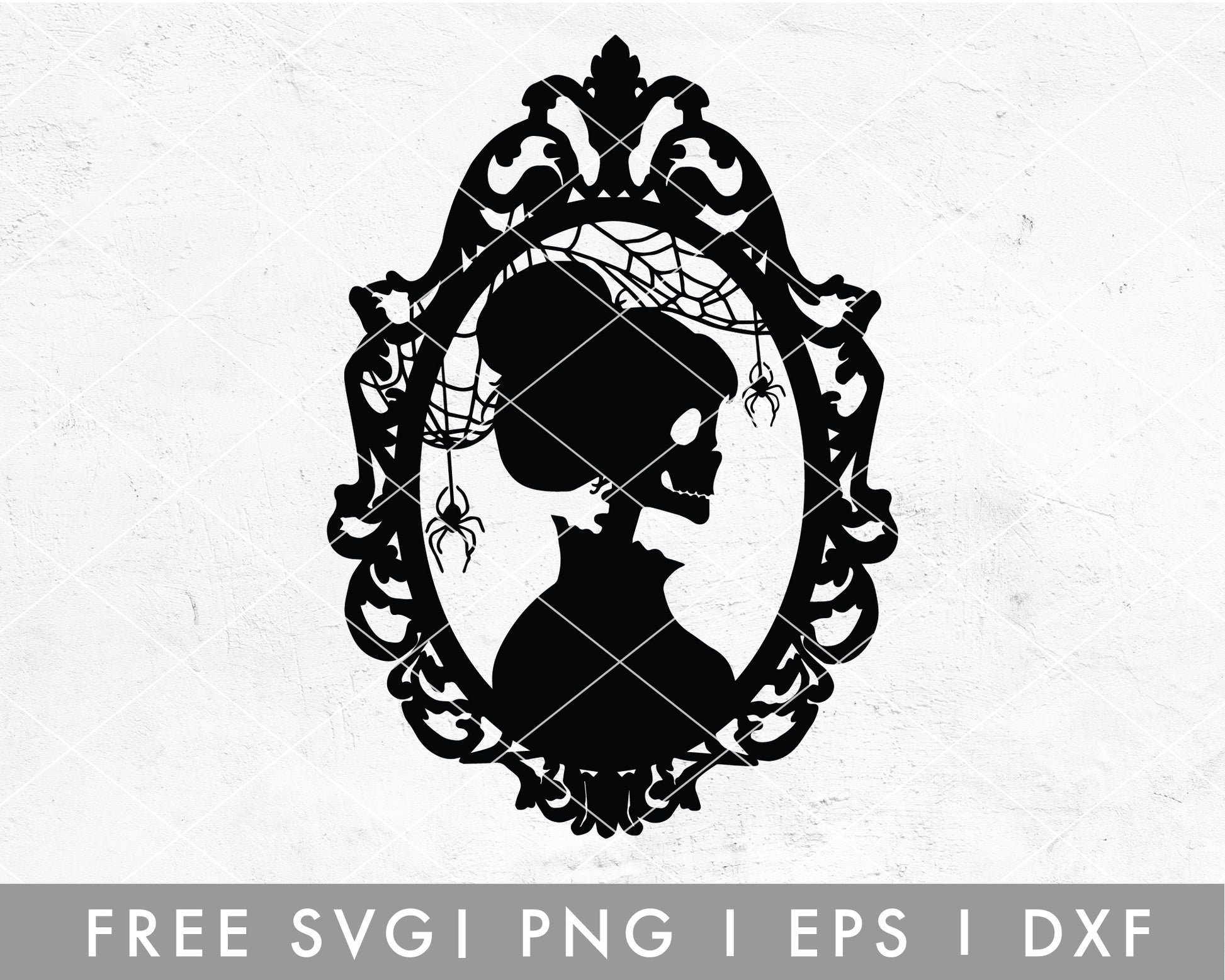 Free Lady Skeleton Frame SVG Cut File for Cricut, Cameo Silhouette