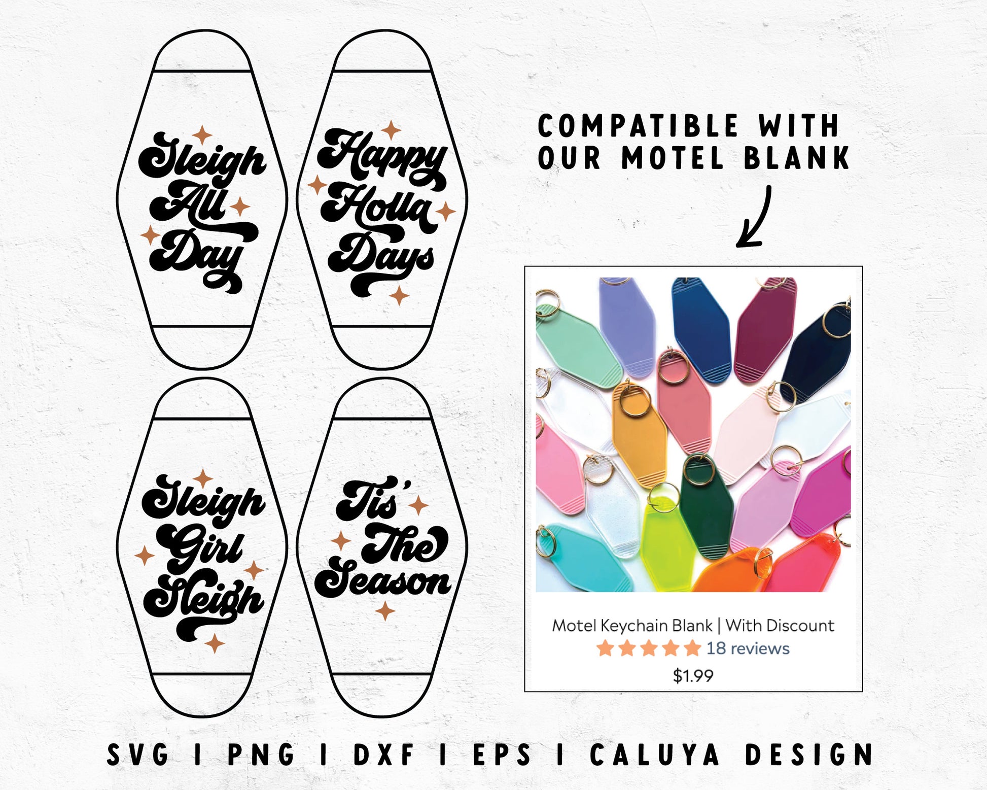 FREE Christmas Motel Keychain SVG Tis' The Season SVG Caluya Design