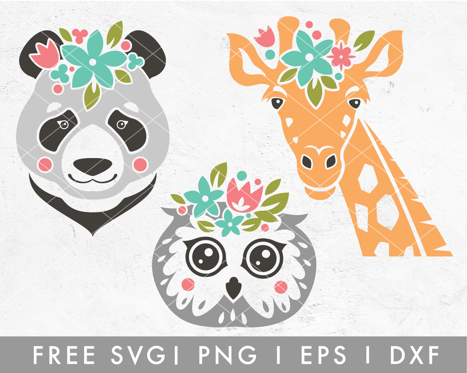 FREE Flower Crown Animals SVG Cut File for Cricut, Cameo Silhouette | Free SVG, PNG, Vector