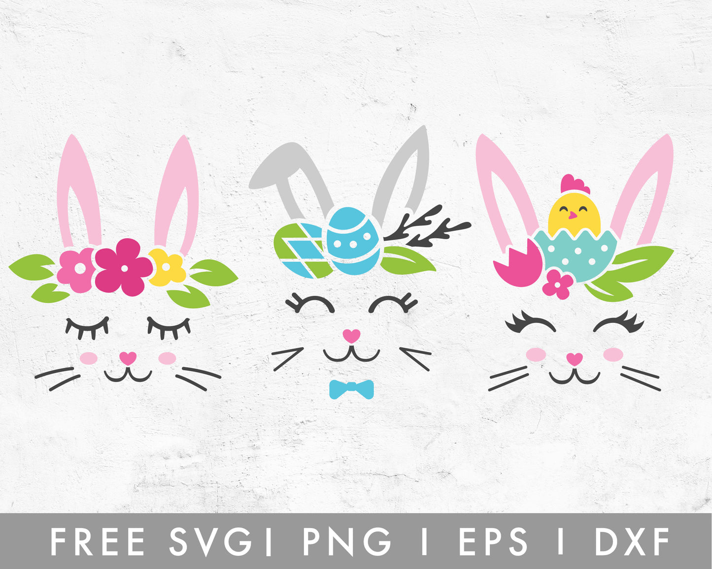 FREE Easter Bunny Face SVG Cut File for Cricut, Cameo Silhouette | Free SVG Cut File
