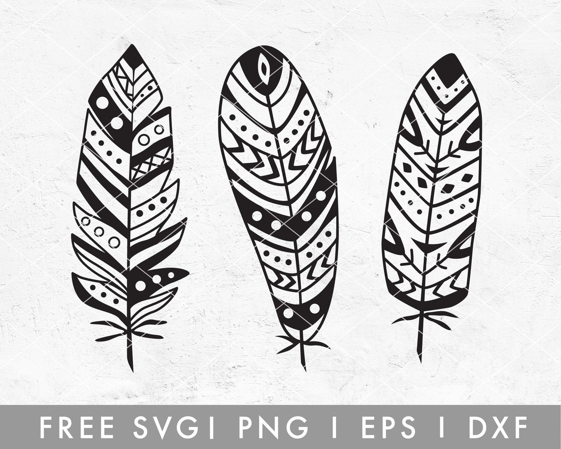 FREE Feather SVG | Boho Style Cut File for Cricut, Cameo Silhouette ...