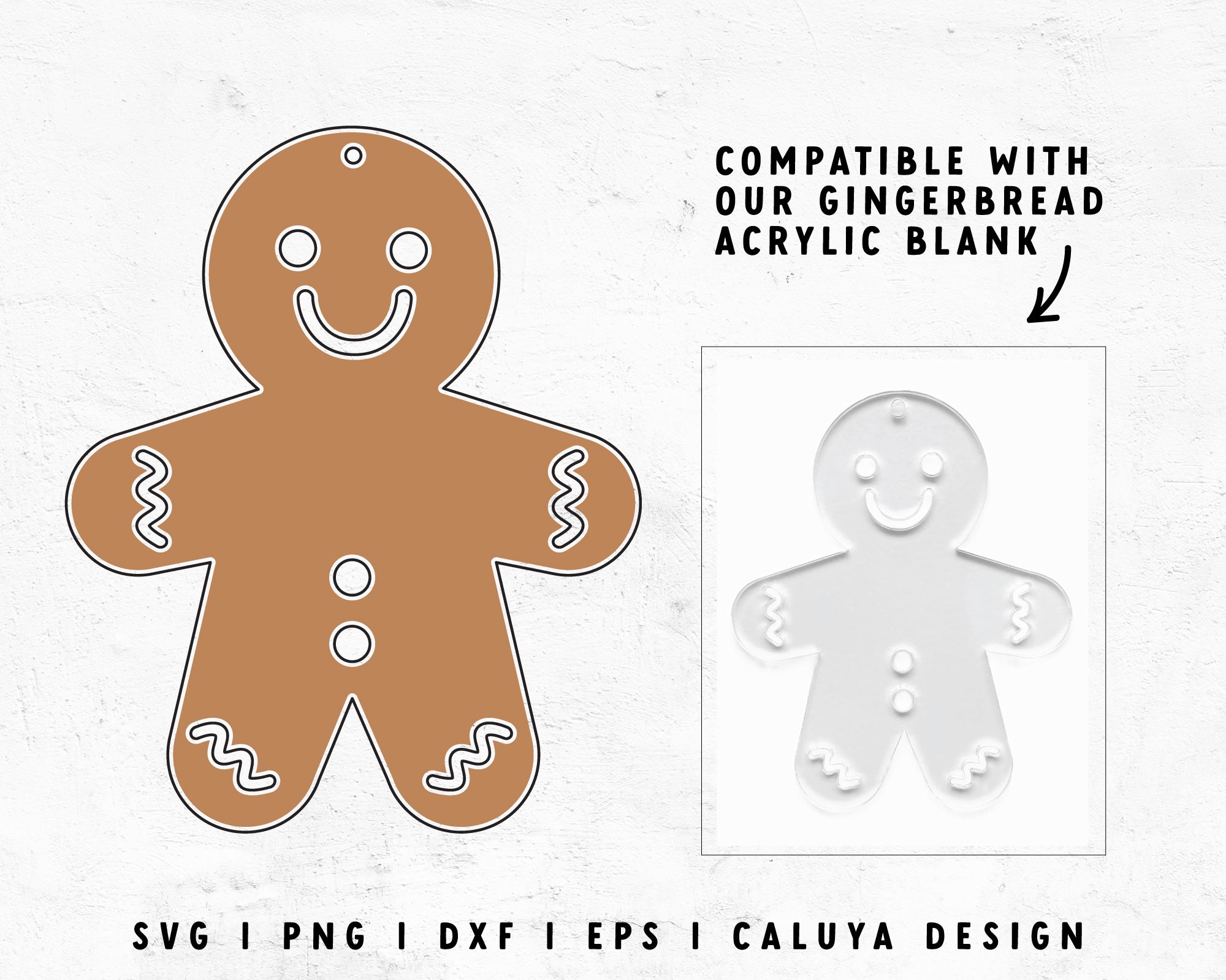 FREE Gingerbread Man Template SVG Acrylic Blank Template SVG Caluya