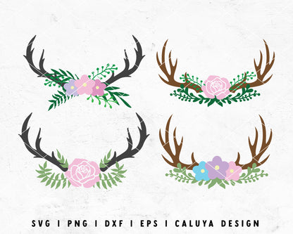 FREE Antler SVG | Spring Flower SVG Cut File for Cricut, Cameo Silhouette | Free SVG Cut File