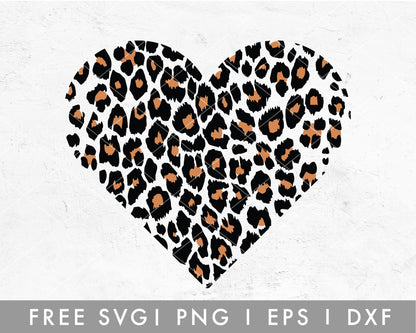 Leopard Heart SVG Cut File for Cricut, Cameo Silhouette | Free SVG Valentine's Day, Leopard