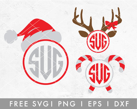 FREE Circle Christmas Monogram SVG
