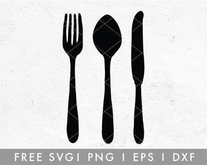 FREE Cutlery Set SVG Cut File for Cricut, Cameo Silhouette | Free SVG, PNG, Vector