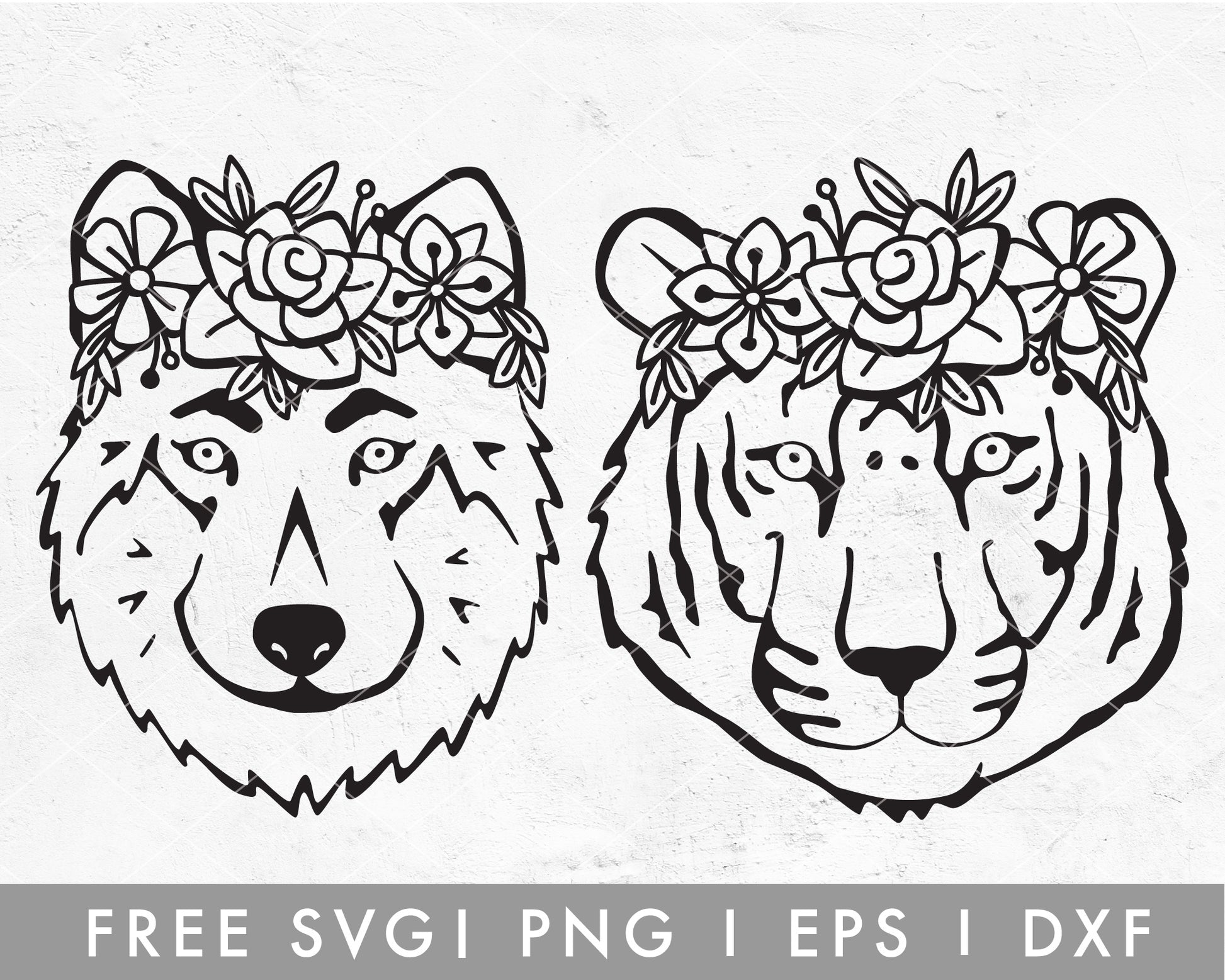 FREE Forest Animal With Floral Crown SVG Cut File for Cricut, Cameo Silhouette | Free SVG, PNG, Vector