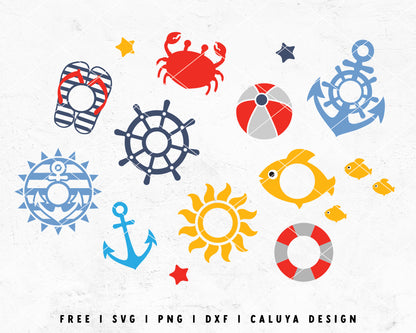 FREE Summer SVG | Monogram SVG Cut File for Cricut, Cameo Silhouette | Free SVG Cut File