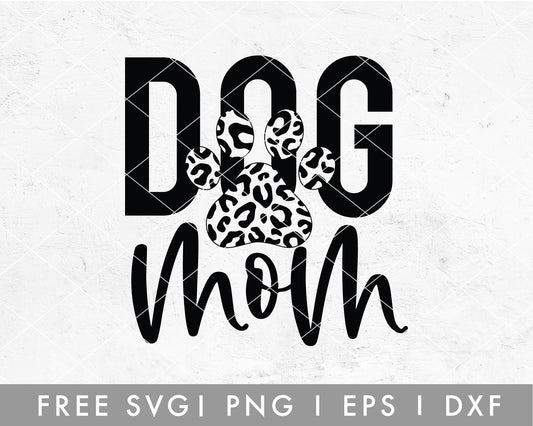 FREE Dog Mom Leopard Paw SVG