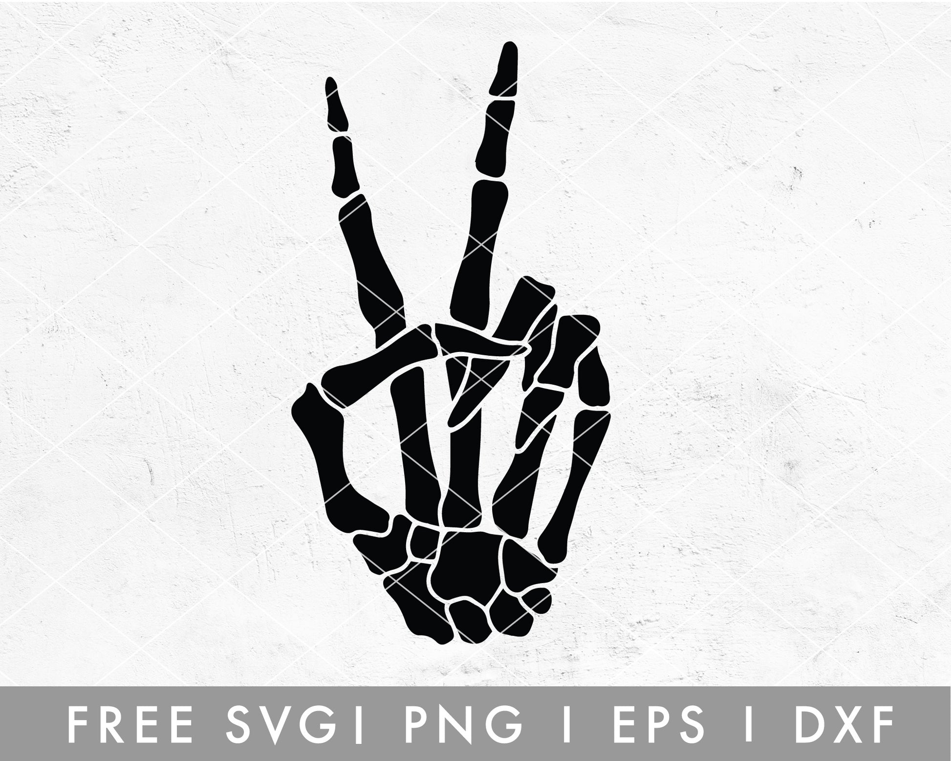 FREE Skeleton Hand Peace Sign SVG For Cricut, Cameo Silhouette